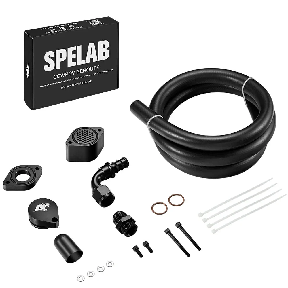 2011+ Ford 6.7L Powerstroke CCV Reroute/Delete w/Catch Can Internal&External  Kit | SPELAB - Image 18