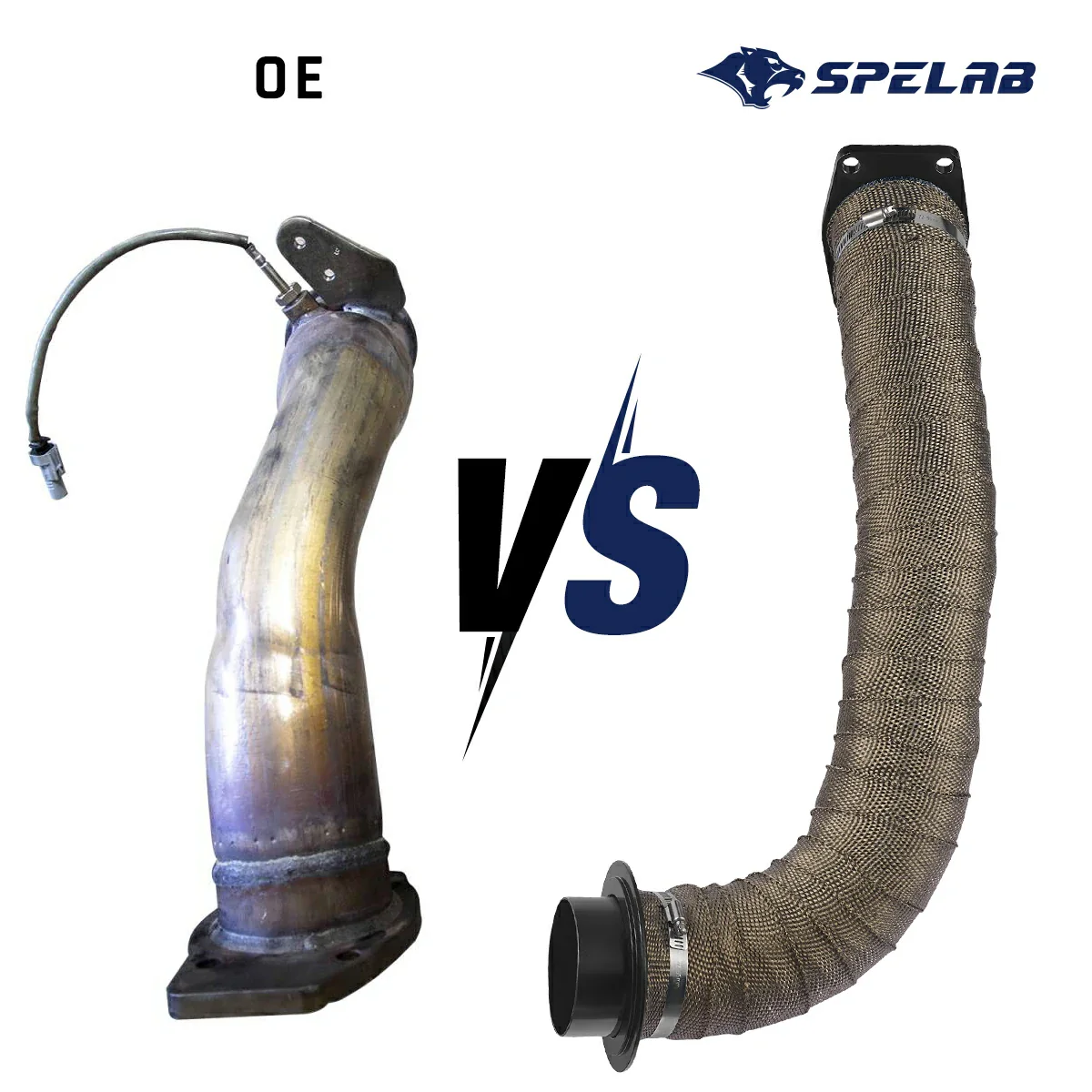 3.5'' Downpipe Exhaust For 2017-2024 L5P 6.6L Duramax Diesel Black| SPELAB - Image 3