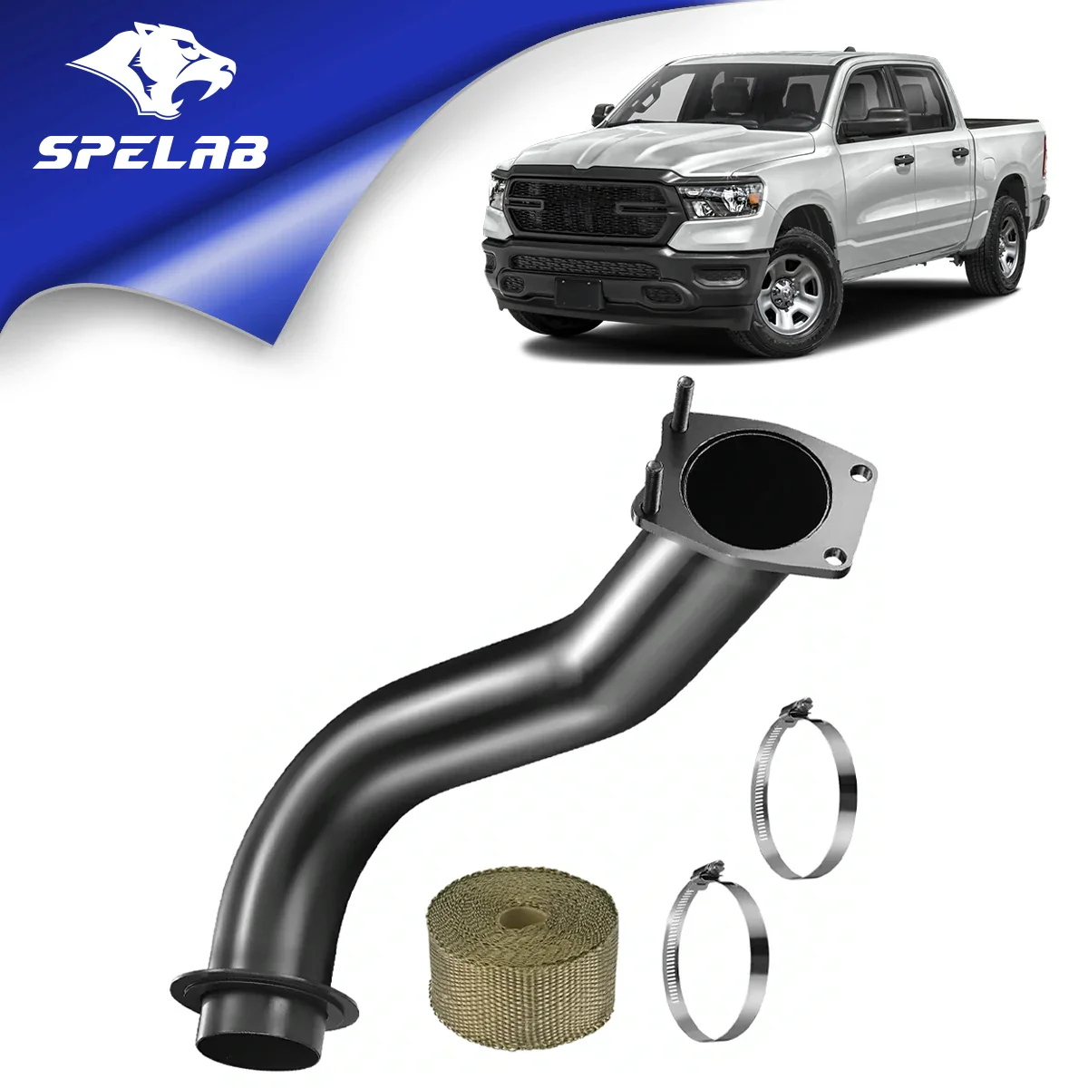 3.5'' Downpipe Exhaust For 2017-2024 L5P 6.6L Duramax Diesel Black| SPELAB - Image 7