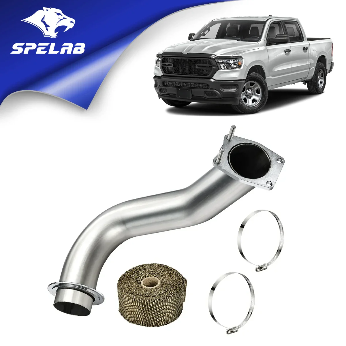 3.5'' Downpipe Exhaust For 2017-2024 L5P 6.6L Duramax Diesel Black| SPELAB - Image 8