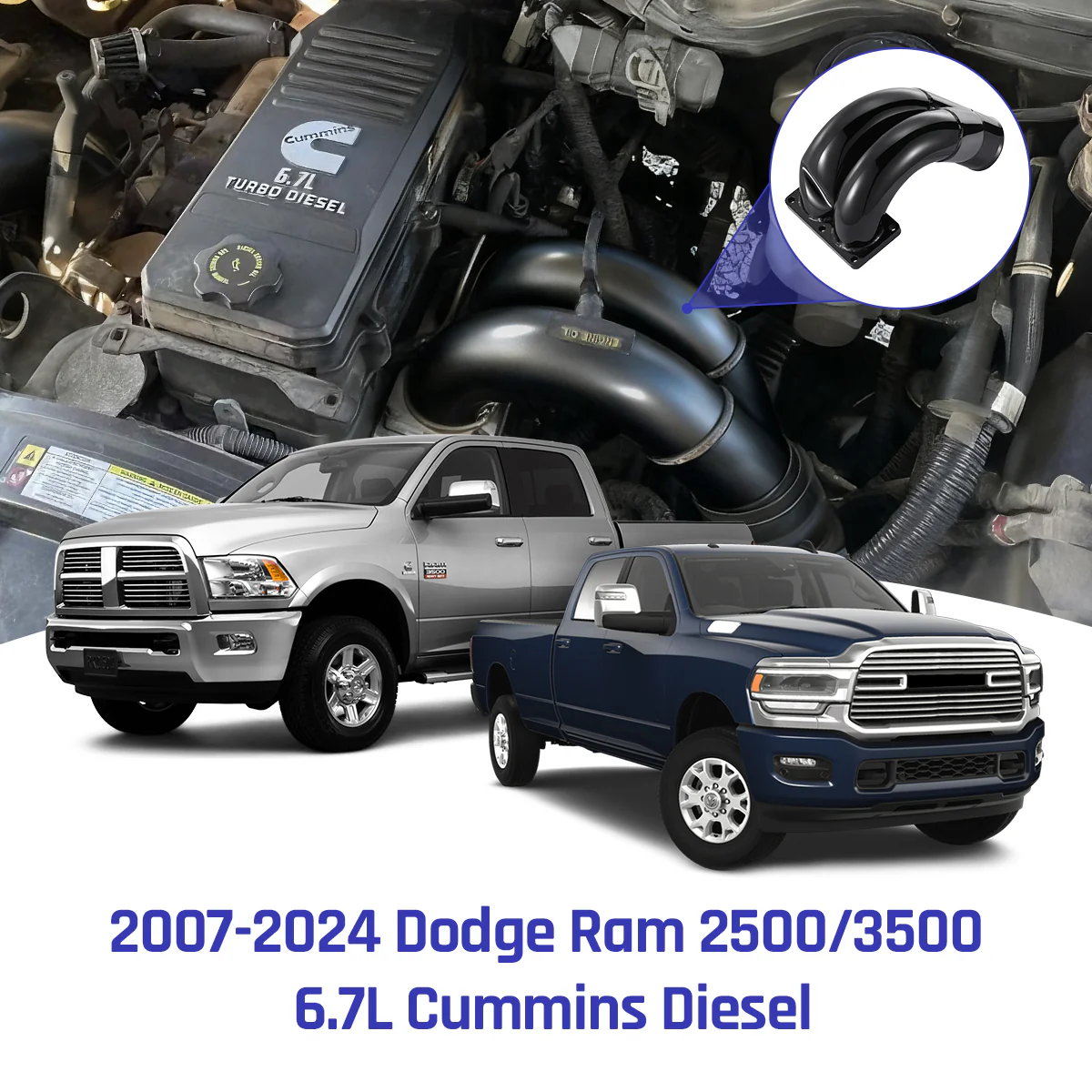 3.5‘’ Intake Manifold with Heating Element for 2007-2024 Dodge Ram 2500/3500 6.7L Diesel | SPELAB - Image 5