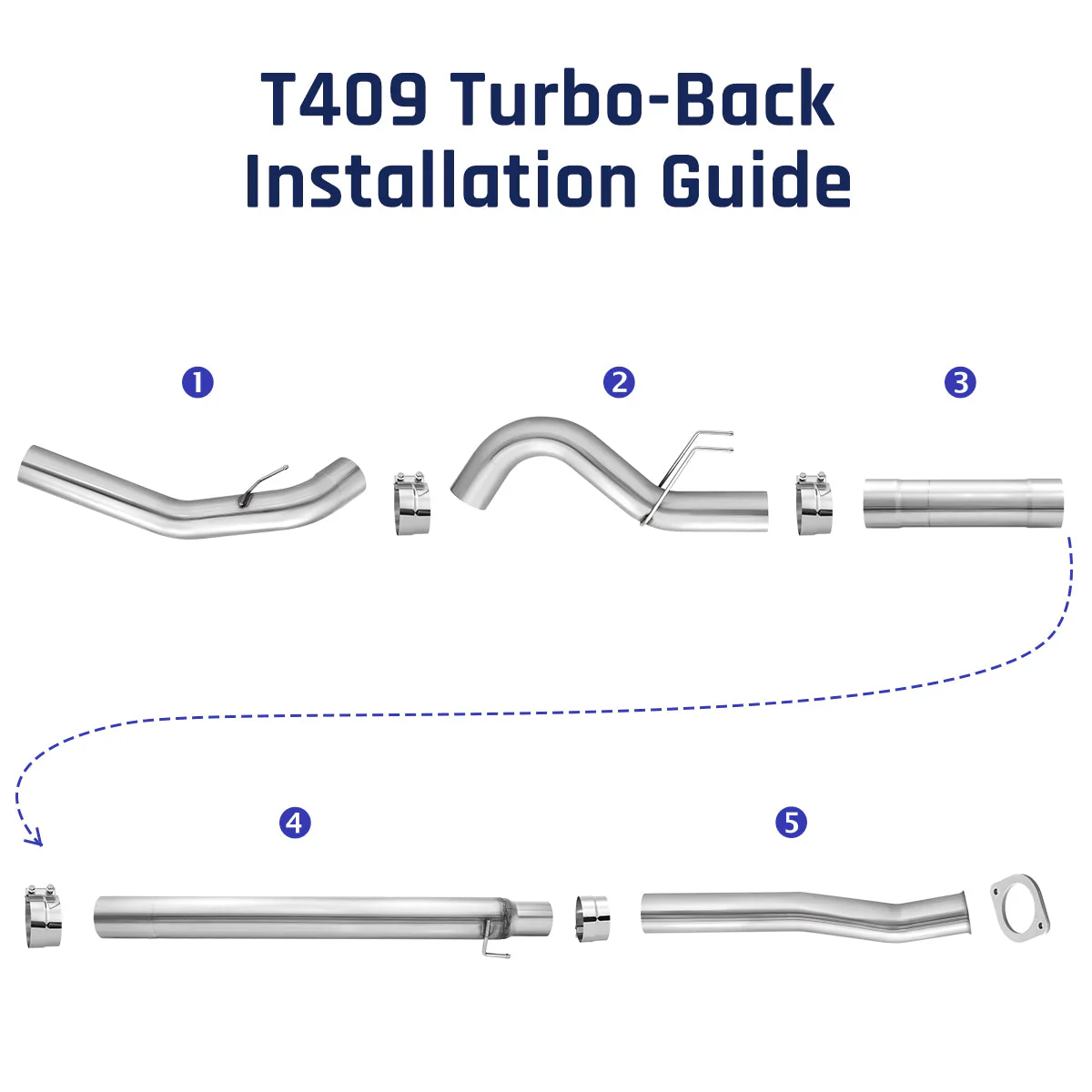 4"/5" Downpipe-Back Exhaust System for 2020-2024 Ford 6.7 Powerstroke F250 F350 F450 - Image 4