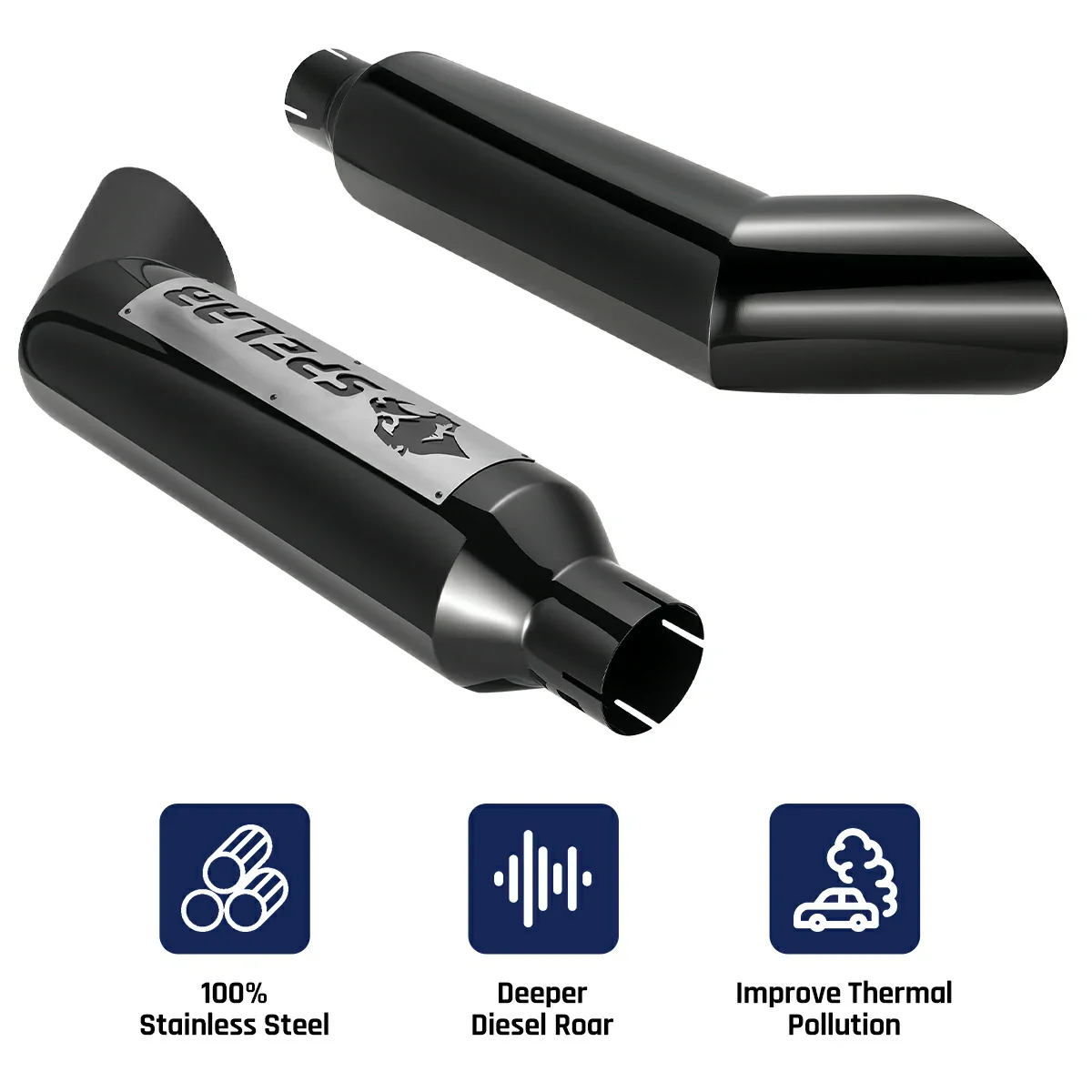 4"/5"Inlet 7"/8"Outlet 36"Tall Exhaust Stack Tip for Pickup - Image 3