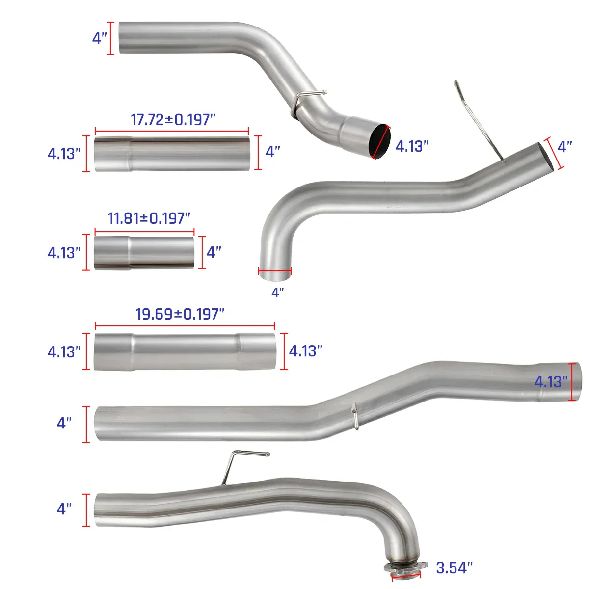 4‘’ Downpipe-Back DPF Delete Kit for 2015.5-2016 Chevy GMC LML 6.6 Duramax - Image 6