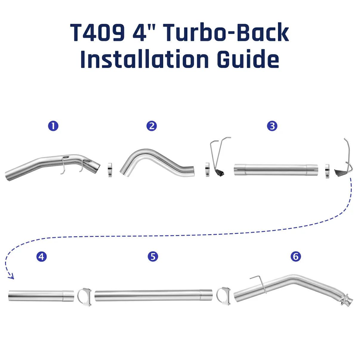 4" Turbo-Back Exhaust without Muffler for 98.5-02 Dodge Ram 2500/3500 5.9L Diesel - Image 4