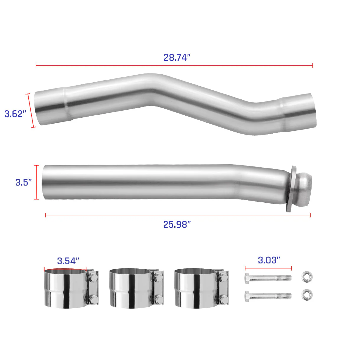 4‘’ CAT & Muffler Delete Pipe Exhaust System for 2003-2007 Ford 6.0L Powerstroke F-250 F-350 - Image 6