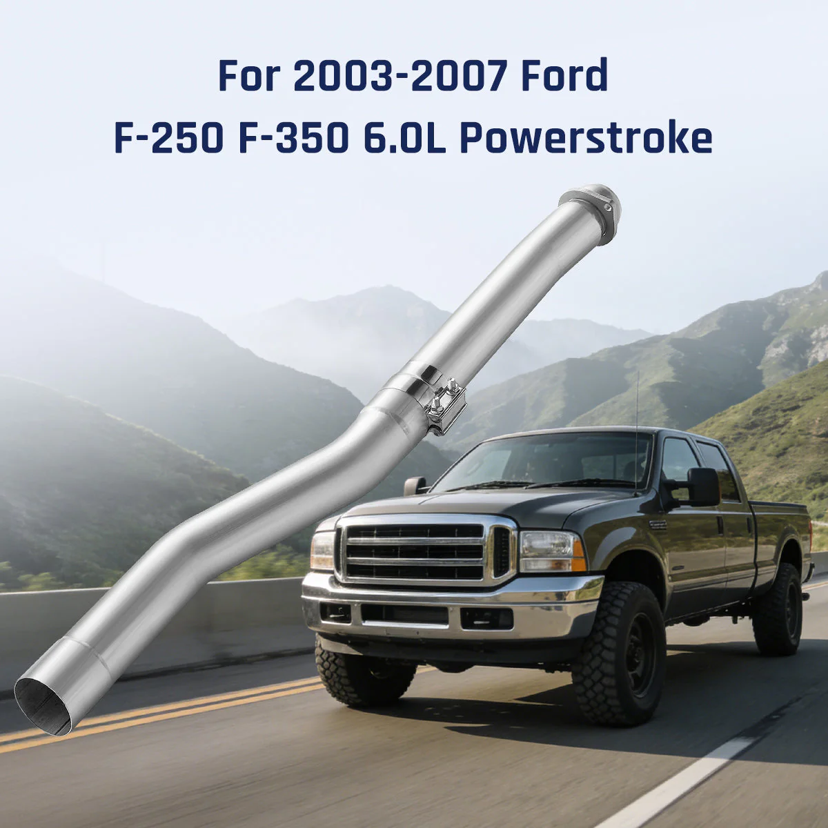 4‘’ CAT & Muffler Delete Pipe Exhaust System for 2003-2007 Ford 6.0L Powerstroke F-250 F-350 - Image 7