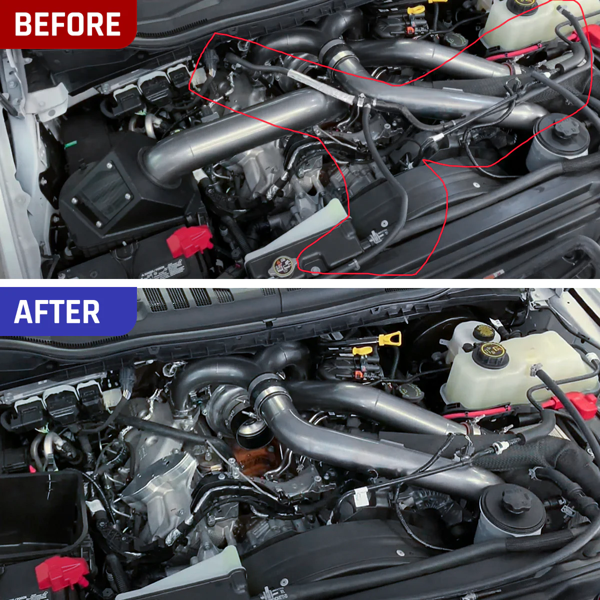 Coolant Reroute Kit for 2011-2024 Ford 6.7L Powerstroke Coolant Hose Reroute Kit | SPELAB - Image 4