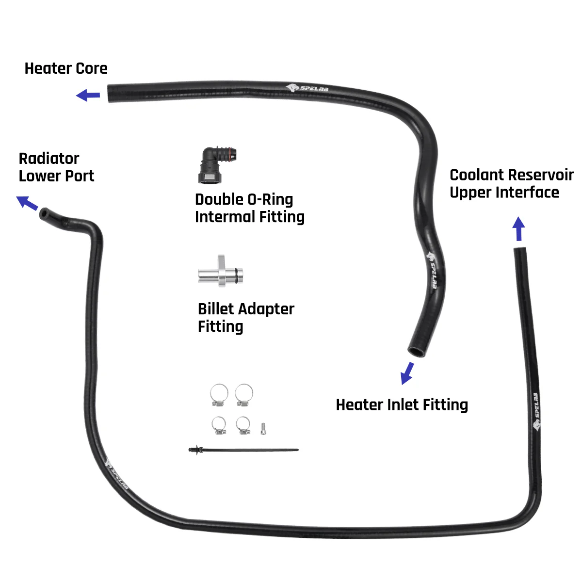 Coolant Reroute Kit for 2011-2024 Ford 6.7L Powerstroke Coolant Hose Reroute Kit | SPELAB - Image 7