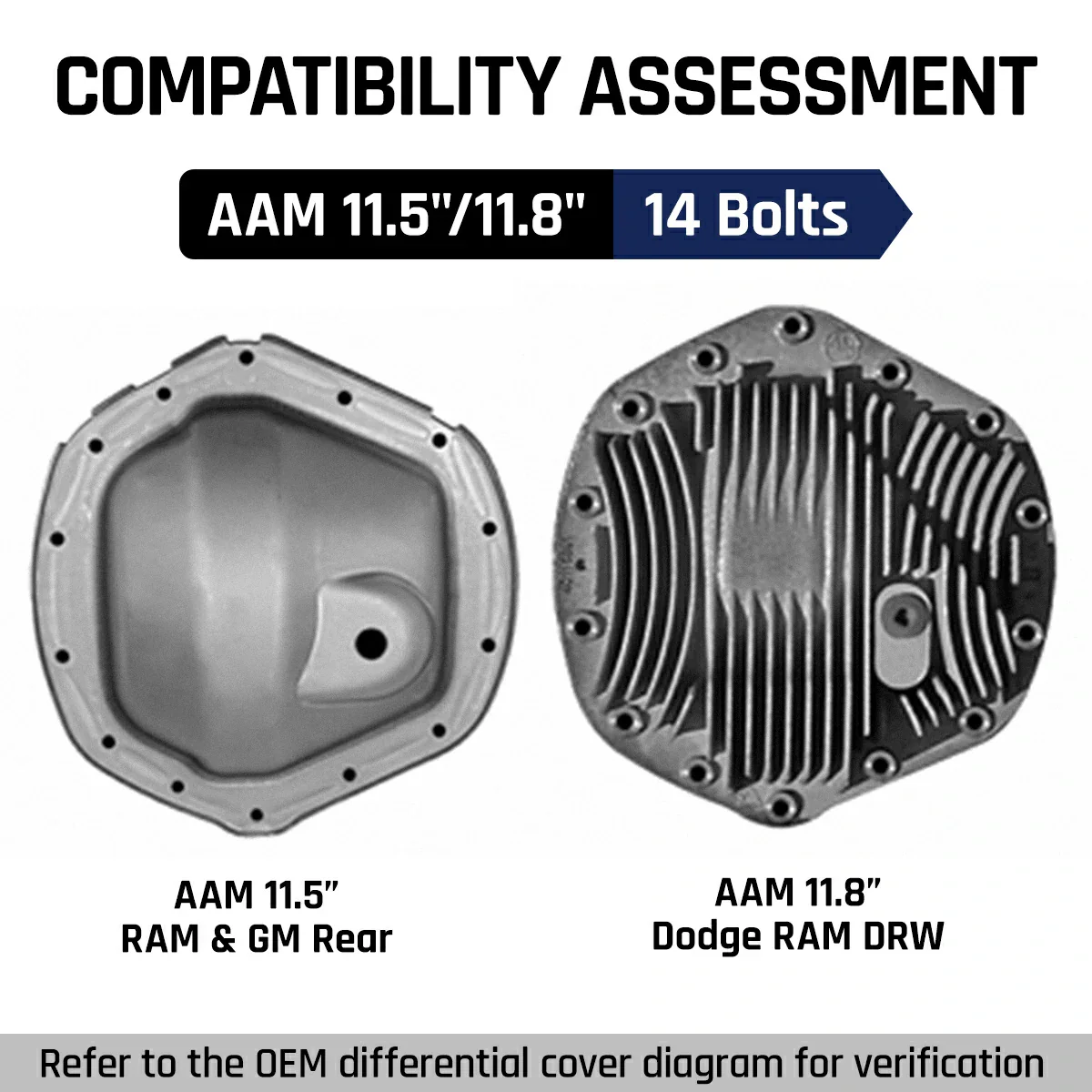 Differential Cover For AAM 11.5"/11.8″ 14 Bolts Rear Axle for 01-19 GM and 03-18 RAM | SPELAB - Image 3