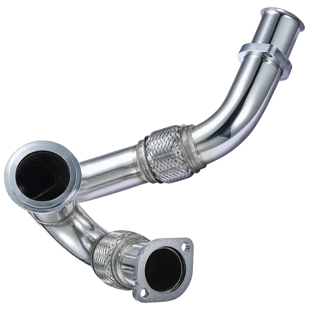 Exhaust Up-Pipe Y-Pipe for Ford 2003-2007 6.0L Powerstroke Diesel F250 F350 F450 Heavy Duty Polished | SPELAB - Image 3