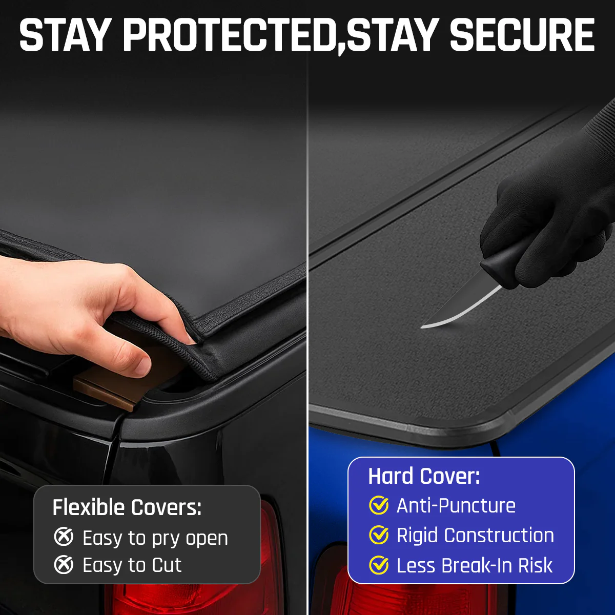 Hard Folding Tonneau Cover 6.8 ft for 1999-2025 Ford F250 F350 Super Duty | SPELAB - Image 5