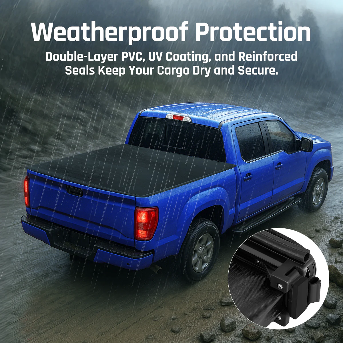 Soft Tri-fold Tonneau Cover 6.75 ft for 2017-2025 Ford F250 F350 Super Duty | SPELAB - Image 3