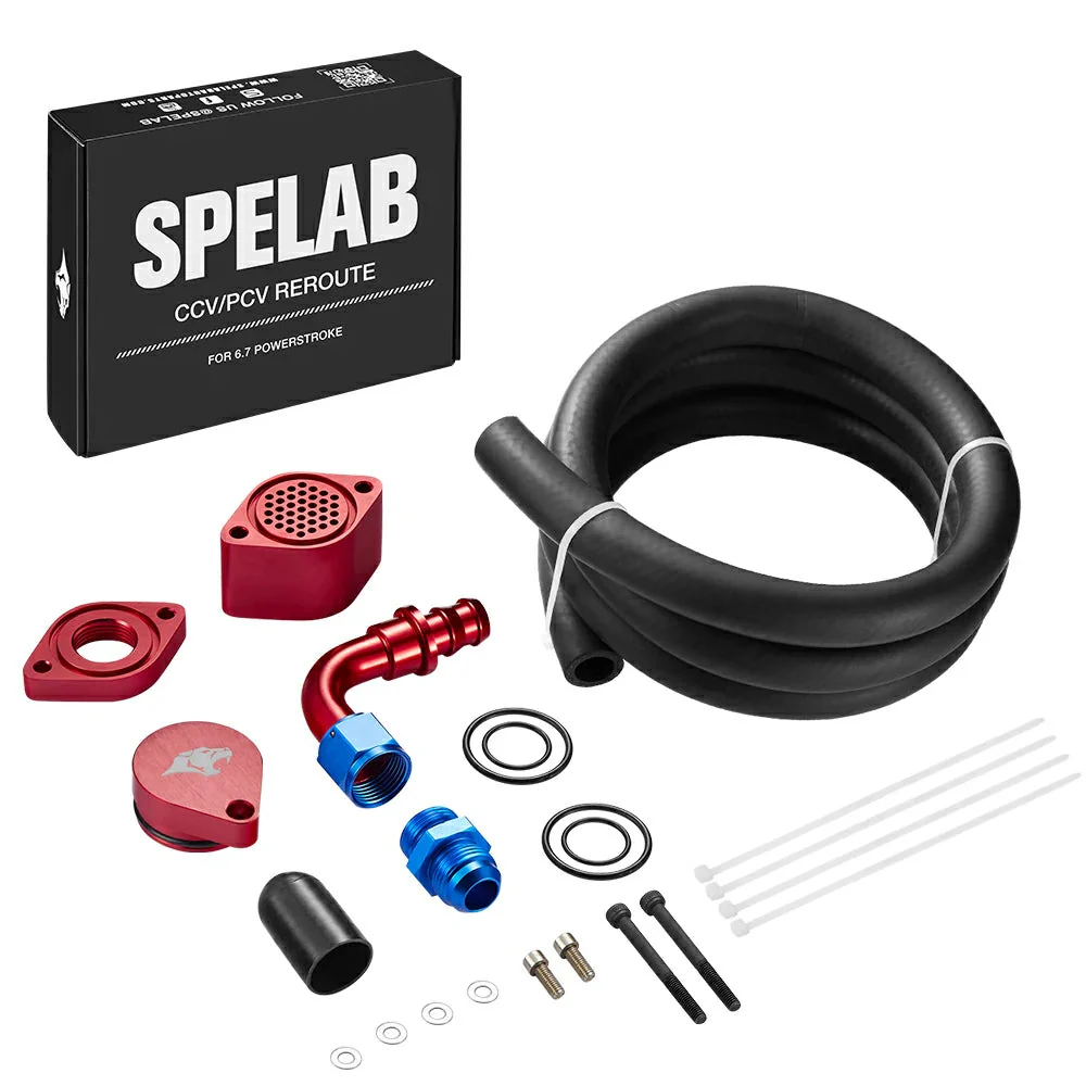 SPELAB Enhanced CCV/PCV Reroute/Delete Engine Ventilation Kit For 11-25 Ford 6.7L Powerstroke - Image 11