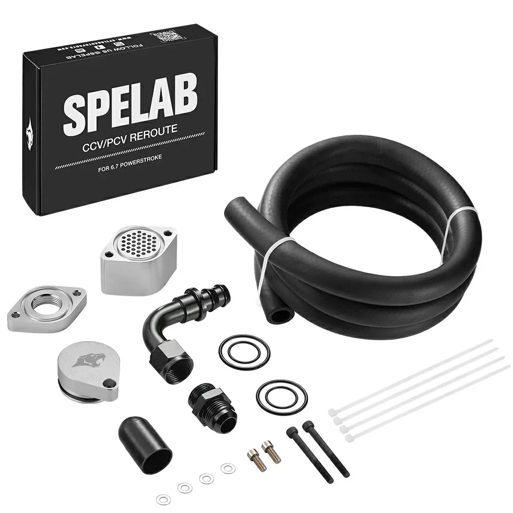 SPELAB Enhanced CCV/PCV Reroute/Delete Engine Ventilation Kit For 11-25 Ford 6.7L Powerstroke - Image 12