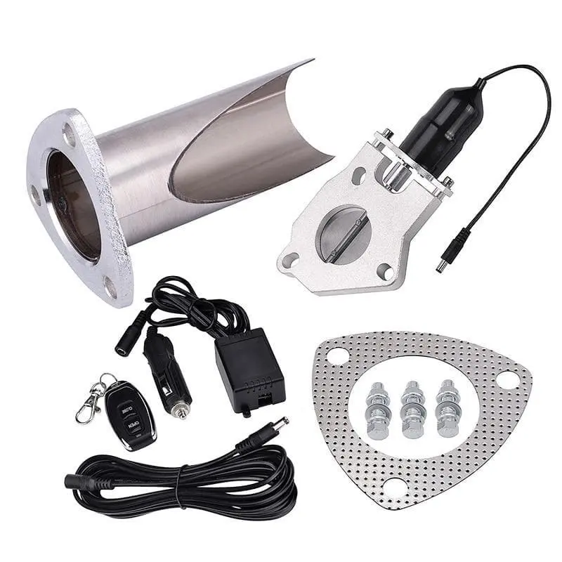 SPELAB 2.25 inch Remote Single DIY Fabricator Electric Exhaust Cutout Kit - Image 6