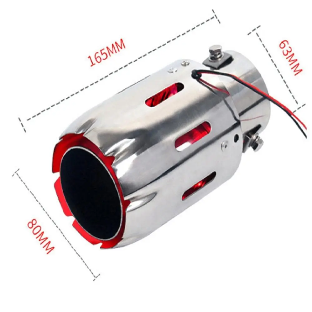 SPELAB 2.5'' 63mm Exhaust Tips Stainless Steel Muffler Car Exhaust Tail Pipe Modification Luminous Tube With Blue Flame LED light - Image 8