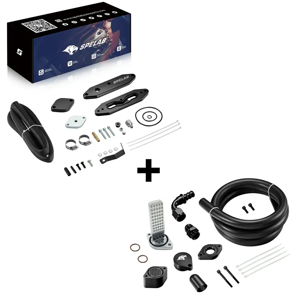 SPELAB 2011-2025 Ford 6.7L Powerstroke Diesel EGR Delete Kit w/Coolant Bypass Black - Image 16