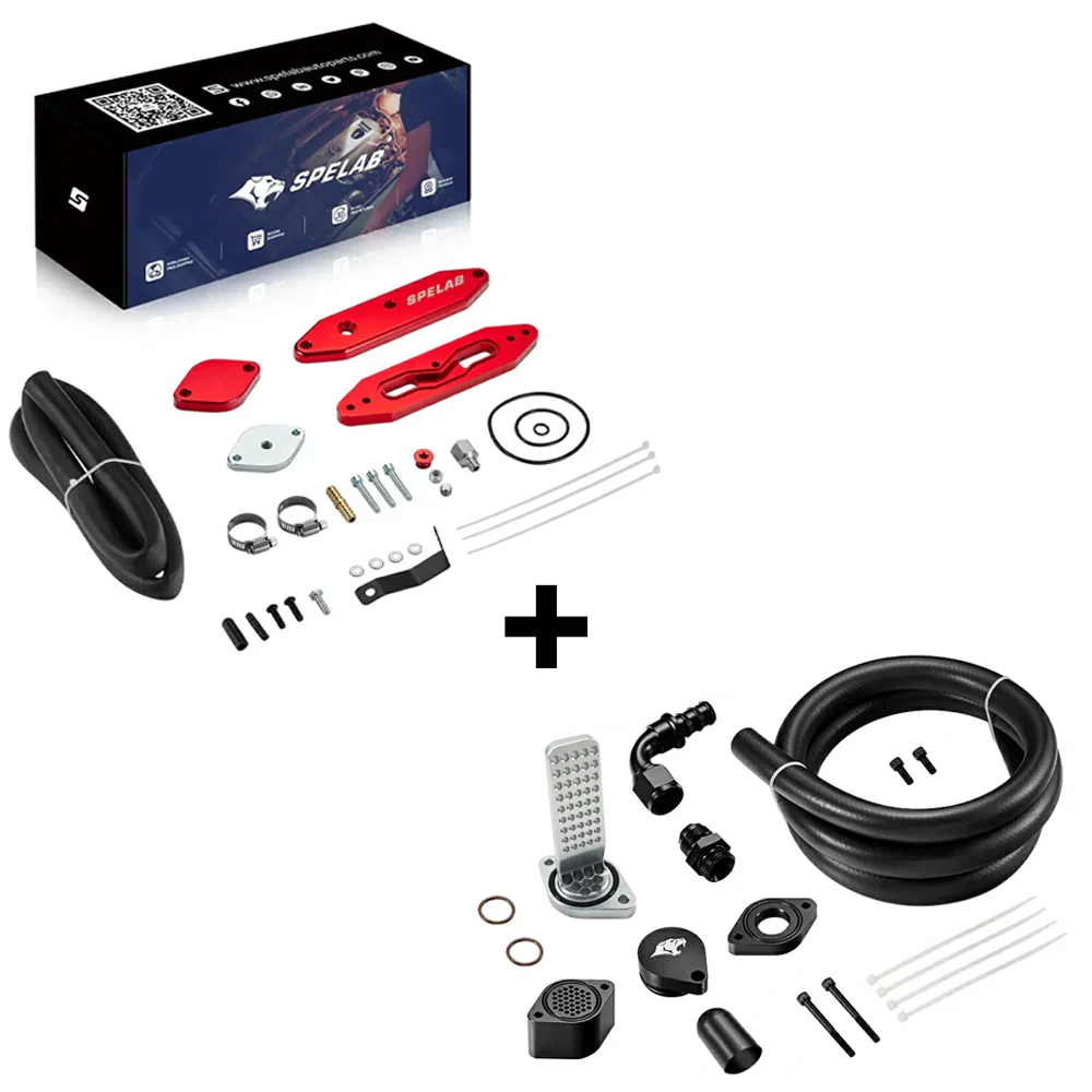 SPELAB 2011-2025 Ford 6.7L Powerstroke Diesel EGR Delete Kit w/Coolant Bypass Black - Image 17