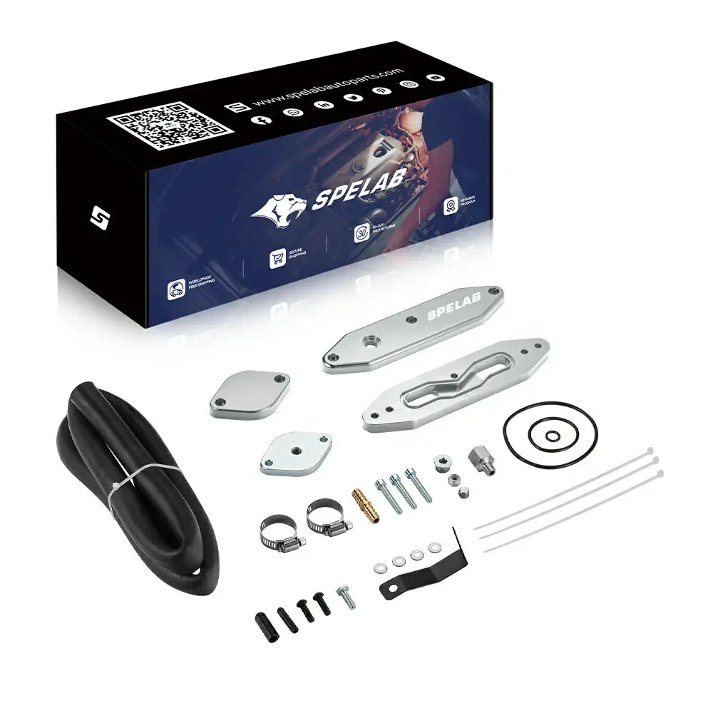 SPELAB 2011-2025 Ford 6.7L Powerstroke Diesel EGR Delete Kit w/Coolant Bypass Black - Image 3
