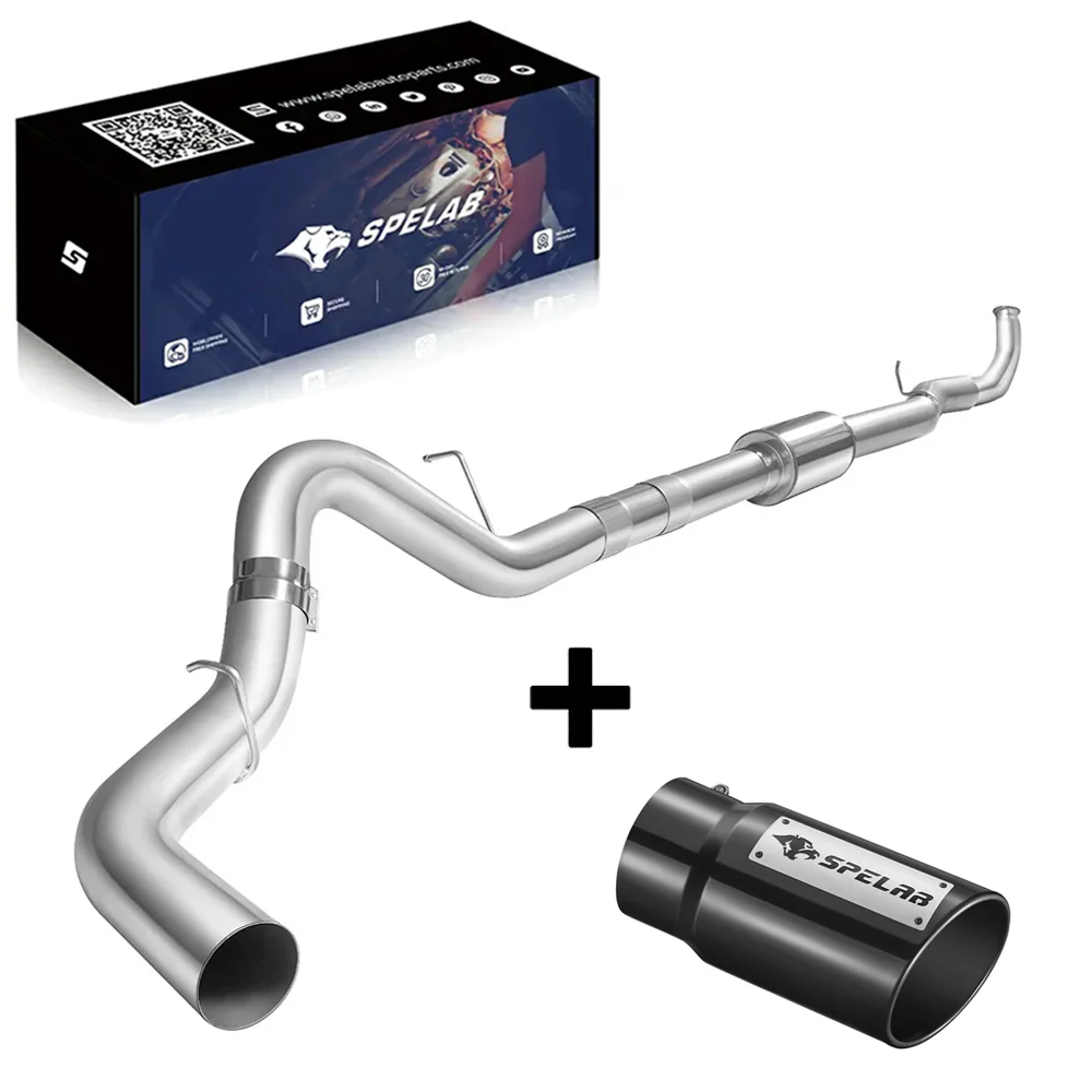 SPELAB 4"/5" Downpipe-Back 2011-2015 LML 6.6 Duramax DPF Delete Race Pipe（Free Exhaust Tips） - Image 3