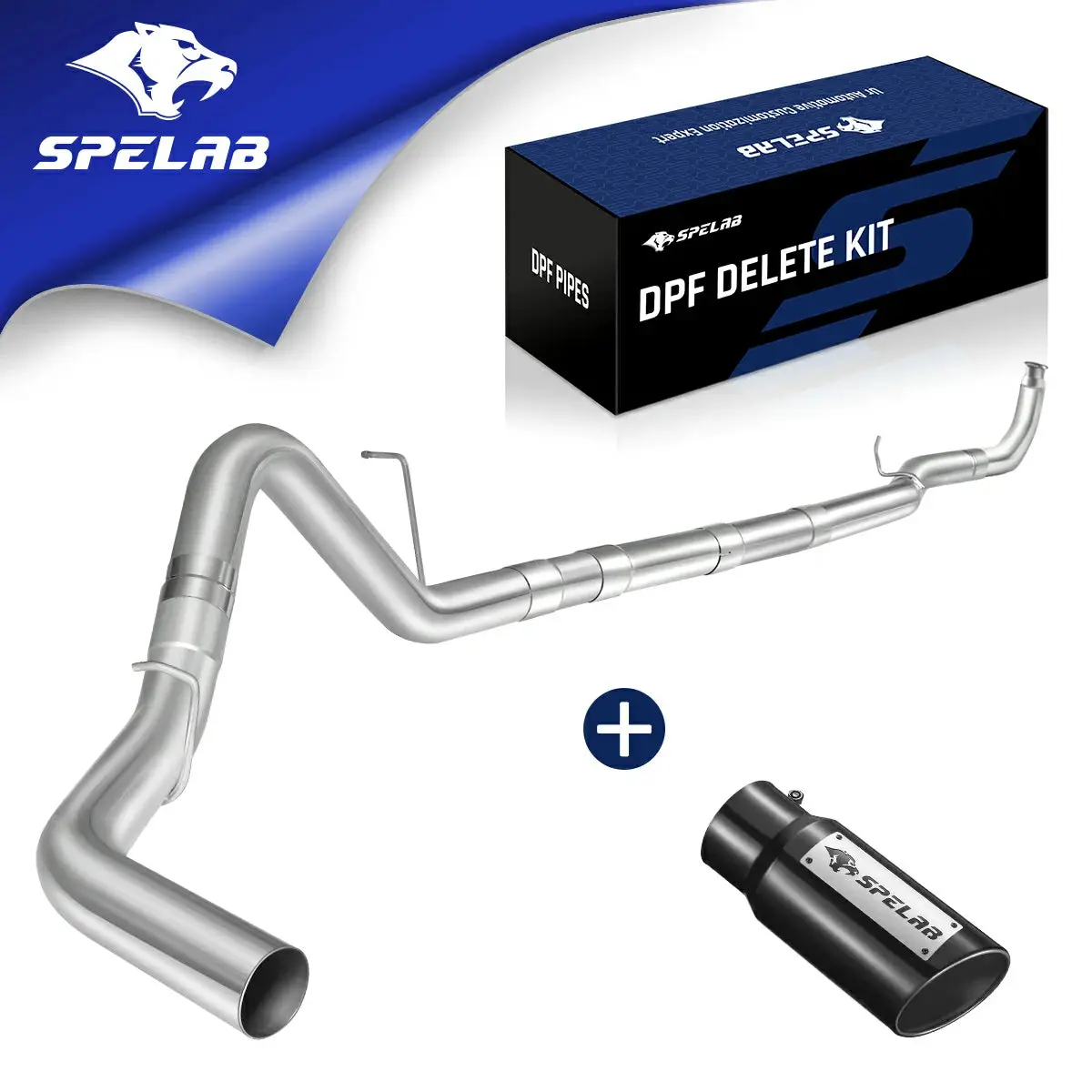 SPELAB 4"/5" Downpipe-Back 2011-2015 LML 6.6 Duramax DPF Delete Race Pipe（Free Exhaust Tips） - Image 8