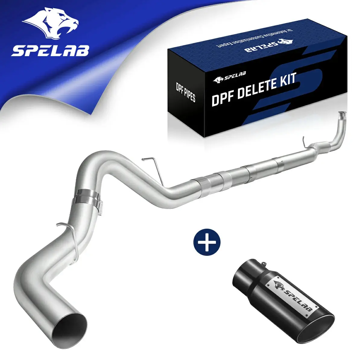 SPELAB 4"/5" Downpipe-Back 2011-2015 LML 6.6 Duramax DPF Delete Race Pipe（Free Exhaust Tips） - Image 9